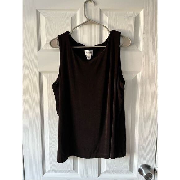 Chico's Tops - Chicos Travelers Tank Top Size 3 Large Womens Brown Made in USA Slinky Stretch